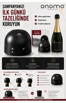 Life Vakumlu Sızdırmaz Şampanya Şişesi Tıpası Siyah