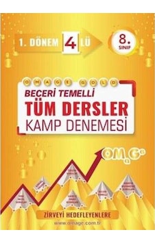 Nartest 8. Sınıf Gold Tüm Dersler 1. Dönem 4'Lü Kamp Denemesi Nartest 8. Sınıf Gold Tüm Dersler 1. Dönem 4'Lü Kamp Denemesi