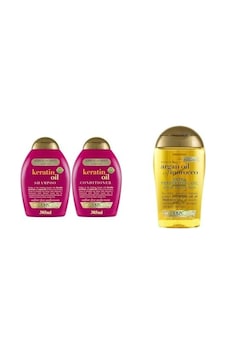 Ogx Keratin Oil Kırılma Karşıtı Sülfatsız 385 Ml Şampuan + 385 Ml Saç Kremi 2'li Set Ve Ogx Yenileyici Argan Oil Of Morocco Saç Bakım Yağı 100 Ml Ogx Keratin Oil Kırılma Karşıtı Sülfatsız 385 Ml Şampuan + 385 Ml Saç Kremi 2'li Set Ve Ogx Yenileyici Argan Oil Of Morocco Saç Bakım Yağı 100 Ml