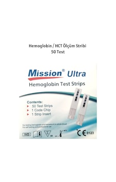 Mission Ultra Hemoglobin Hct Ölçüm Stribi 50 Test Mission Ultra Hemoglobin Hct Ölçüm Stribi 50 Test