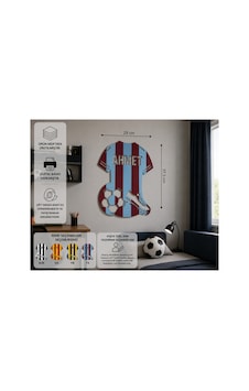 Kişiye Özel İsimli Futbol Forması Mdf Çocuk Odası Duvar Dekoru / Süsü Bordo - Mavi Kişiye Özel İsimli Futbol Forması Mdf Çocuk Odası Duvar Dekoru / Süsü Bordo - Mavi
