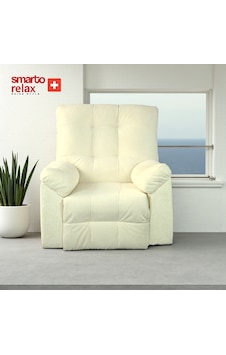 Smarto Relax Tv Koltuğu Venisia Sabit Ergonomik Kadife/şönil Beyaz Dekoratif Baba Koltuğu Beyaz