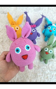 Amigurumi Pembe Sunny Bunny Oyuncak Tavşan
