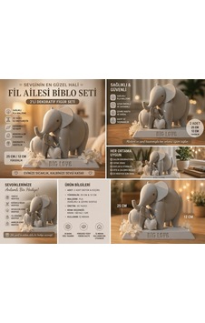 Fil Ailesi Dekoratif Biblo Seti 2 Li 25 Cm & 12 Cm 3d Baskı Sağlıklı Pla Anlamlı Aile Temalı Ev Dekoru & Hediye Set Fil Ailesi Dekoratif Biblo Seti 2 Li 25 Cm & 12 Cm 3d Baskı Sağlıklı Pla Anlamlı Aile Temalı Ev Dekoru & Hediye Set