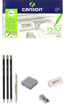 Canson 1557 Desen Çizim Blok 25x35cm 120gr 15 Yaprak Eskiz Çizim Set Canson 1557 Desen Çizim Blok 25x35cm 120gr 15 Yaprak Eskiz Çizim Set