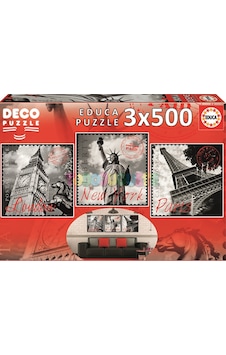 17096/edu 3x500pcs Bıg Cıtıes /Educa Educa Puzzle 17096/edu 3x500pcs Bıg Cıtıes /Educa Educa Puzzle