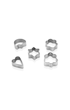 Lunaev 5 Pcs Metal Kurabiye Kalıp - Yıldız - Papatya - Ağaç Fırın Ve Kek Kalıbı .