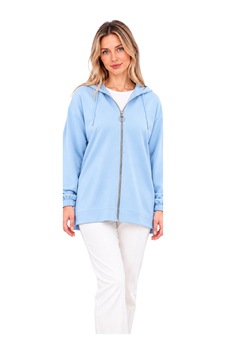 Fiolin Kristal 2 İplik Salaş Fermuarlı Sweatshirt Bebe Mavi Fiolin Kristal 2 İplik Salaş Fermuarlı Sweatshirt Bebe Mavi