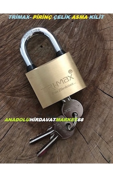 Trımax Pirinç Asma Kilit 63mm Paslanmaz Contalı Asma Kilit Trımax Pirinç Asma Kilit 63mm Paslanmaz Contalı Asma Kilit