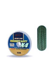 Captain Resistant PE 4 Kat İp Misina 100mt Yeşil 0.35 mm Captain Resistant PE 4 Kat İp Misina 100mt Yeşil 0.35 mm