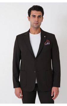 Comfort Fit Esnek Pamuklu Torba Cep Kahverengi Blazer Ceket C 743 Comfort Fit Esnek Pamuklu Torba Cep Kahverengi Blazer Ceket C 743