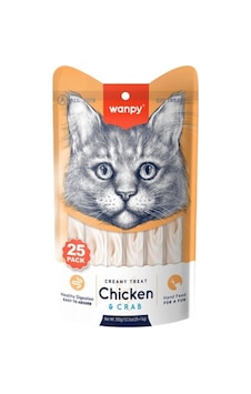 Krema Kedi Ödülü Tavuklu & Yengeçli 25x14 Gr Krema Kedi Ödülü Tavuklu & Yengeçli 25x14 Gr