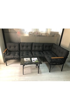 Miami Köşe Koltuk Takımı , 3+2 Balkon-bahçe-çay Seti-mutfak Köşesi Mermer Desen 70x50cm Sehpa Antrasit Miami Köşe Koltuk Takımı , 3+2 Balkon-bahçe-çay Seti-mutfak Köşesi Mermer Desen 70x50cm Sehpa Antrasit