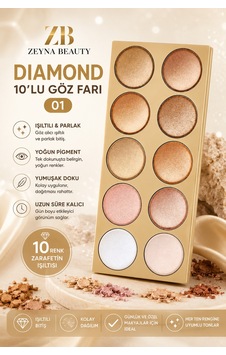 Diamond 10'lu Göz Farı Paleti 01 Işıltılı Ve Yoğun Pigmentli 10 Renk Krem - 703082840 Diğer Diamond 10'lu Göz Farı Paleti 01 Işıltılı Ve Yoğun Pigmentli 10 Renk Krem - 703082840 Diğer