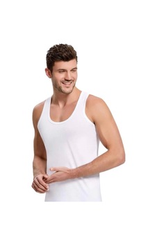 6 Lı Paket Ilke Erkek Penye Atlet Beyaz 101