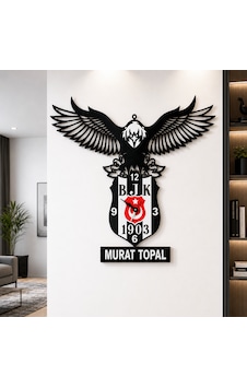 Kişiye Özel İsimli Beşiktaş Kartal Duvar Saati 45x40 Cm 3 Mm Mdf Lazer Kesim Siyah Beyaz Kişiye Özel İsimli Beşiktaş Kartal Duvar Saati 45x40 Cm 3 Mm Mdf Lazer Kesim Siyah Beyaz