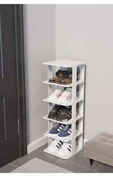 Modern 5 Katlı Ayakkabılık, Portatif Ayakkabı Rafı, Kolay Kurulum, 76x24.5x27.5 Cm, 6 Raf Ve Destek Parçaları İle Beyaz Acı Kahverengi Modern 5 Katlı Ayakkabılık, Portatif Ayakkabı Rafı, Kolay Kurulum, 76x24.5x27.5 Cm, 6 Raf Ve Destek Parçaları İle Beyaz Acı Kahverengi