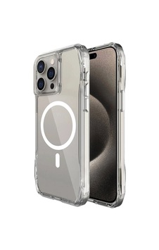Apple Apple iPhone Uyumlu 15 Pro Max Kılıf M-safe Şarj Özellikli Airbagli Şeffaf Zore İncek Kapak