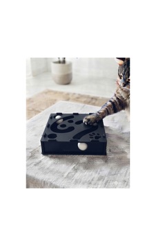 Ahşap Ve Toplu Kedi Oyuncağı Siyah Ahşap Ve Toplu Kedi Oyuncağı Siyah