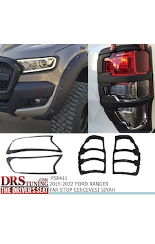 Ford Ranger 2015-2020 Far Ve Stop Çerçevesi Kaplama Siyah