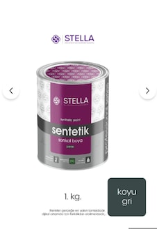 Stella Son Kat Yağlı Boya Sentetik 1 Kg Koyu Gri 0.75 KG