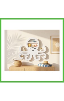 Vaveni 3d Baskı Ahtapot Duvar Rafı - Dekoratif Mini Raf-beyaz Arz Vaveni 3d Baskı Ahtapot Duvar Rafı - Dekoratif Mini Raf-beyaz Arz