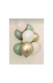 9 Adet Krom Gold Küf Yeşili Ve Pastel Beyaz Renk Balon Karışık Karışık 9 Adet Krom Gold Küf Yeşili Ve Pastel Beyaz Renk Balon Karışık Karışık