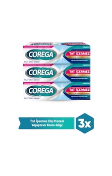 Corega 3 Yönlü Tutuş Tat İçermez Protez Yapıştırıcı Krem 3 x 40 G Corega 3 Yönlü Tutuş Tat İçermez Protez Yapıştırıcı Krem 3 x 40 G