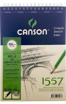 Canson 1557 120Gr A5 40 Yaprak Üstten Spiralli Canson 1557 120Gr A5 40 Yaprak Üstten Spiralli