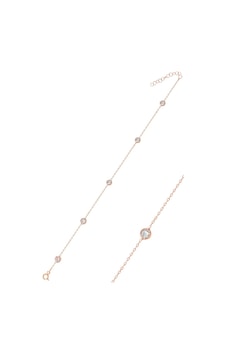 Gümüş Rose Sıra Taşlı Halhal N11.207 Gümüş Rose Sıra Taşlı Halhal N11.207
