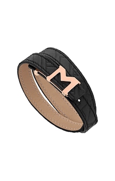 Montblanc Bracelet M-gram Rose Gold Bileklik 128658 Siyah Montblanc Bracelet M-gram Rose Gold Bileklik 128658 Siyah