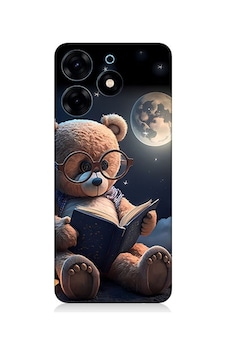 Tecno Spark 10 Pro Uyumlu Silikon Kılıf Kitap Okuyan Sevimli Ayı Tedy Tecno Spark 10 Pro Uyumlu Silikon Kılıf Kitap Okuyan Sevimli Ayı Tedy