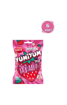 Kent Tofita Yumiyum Çilek Aromalı Şeker 100 G - 6 Poşet Kent Tofita Yumiyum Çilek Aromalı Şeker 100 G - 6 Poşet