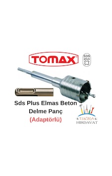 Tomax Sds Plus Elmaslı Beton Delme Panç Adaptörlü 75mm Tomax Sds Plus Elmaslı Beton Delme Panç Adaptörlü 75mm