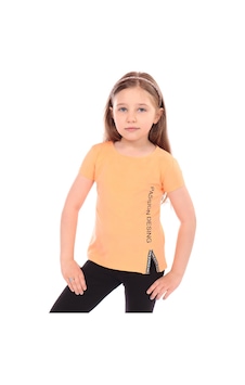 Toontoy Kids Toontoy Kız Bebek Baskılı Bisiklet Yaka Kısa Kollu Tişört - Yırtmaçlı Turuncu Toontoy Kids Toontoy Kız Bebek Baskılı Bisiklet Yaka Kısa Kollu Tişört - Yırtmaçlı Turuncu
