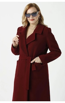 Moda Berray 904 Bordo Mono Yaka Torba Cepli Kaşe Kaban Moda Berray 904 Bordo Mono Yaka Torba Cepli Kaşe Kaban
