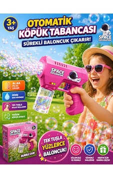 Space Exploration Pilli Baloncuk Tabancası Otomatik Köpük Çıkaran Eğlence Tabancası Pembe Space Exploration Pilli Baloncuk Tabancası Otomatik Köpük Çıkaran Eğlence Tabancası Pembe