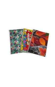 Defter 96 Yapraklı A4 Karton Sipiralli Defter Çizgil 3 Adeti