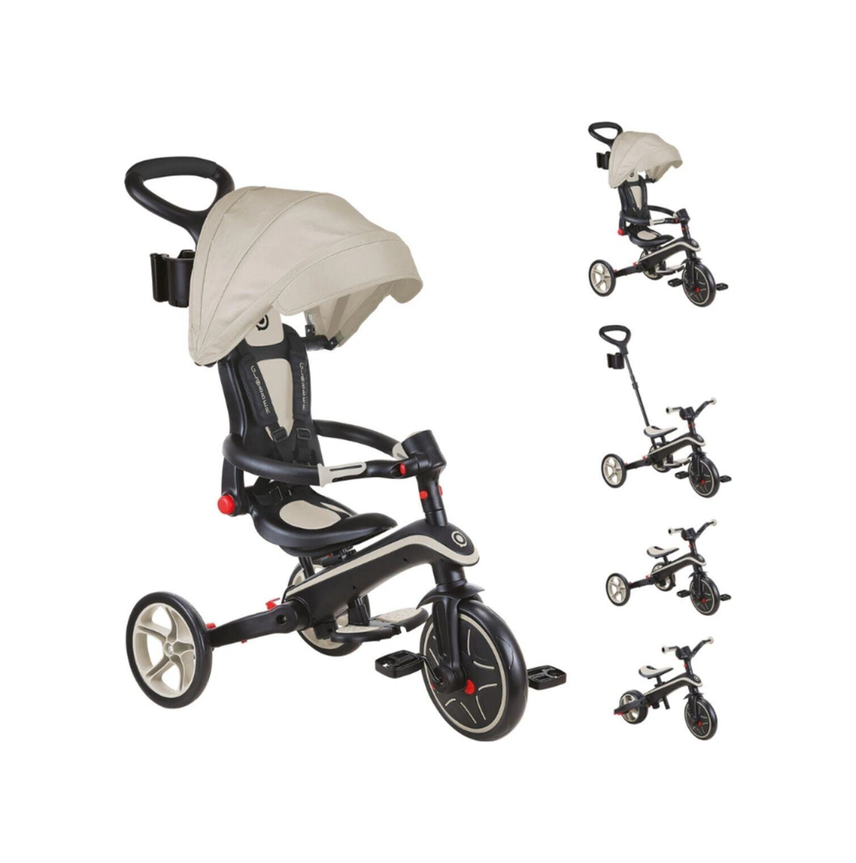 Globber Explorer 4in1 Katlanabilir Bisiklet - Koyu Bej Siyah
