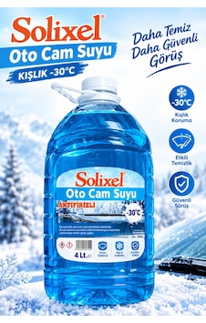 Solixel Kışlık Oto Cam Suyu -30 C 4 Lt