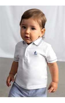 Mayoral Erkek Bebek Polo Yaka Tişört Beyaz 1107 Mayoral Erkek Bebek Polo Yaka Tişört Beyaz 1107