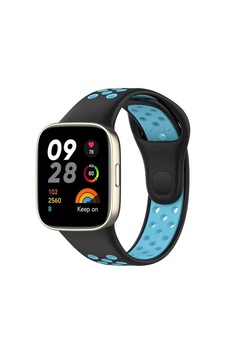 Watch 3 Spor Delikli Kordon - Siyah-mavi