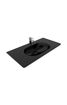 Kale Zero Alto Mat Siyah 100 x 50 Etejerli Lavabo