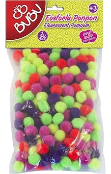 Bu-Bu Fosforlu Ponpon 200'lü 1Cm Hs0001