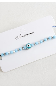 Lexroo Nazar Kristal Makrome İp Bileklik 8 Mm - Mavi Lexroo Nazar Kristal Makrome İp Bileklik 8 Mm - Mavi