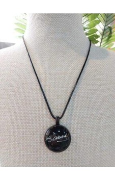 Unisex Siyah İpli Kemal Atatürk Imzalı Kolye Siyah - 64220914 Siyah