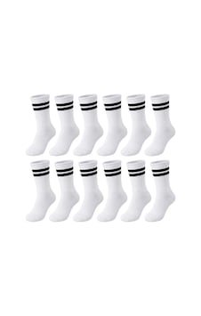 Womanandkids Wak Unisex Beyaz Çorap Siyah Çizgili 12'li Set Uzun Soket Günlük Spor Kolej Stil Kadın Erkek Çorabı Womanandkids Wak Unisex Beyaz Çorap Siyah Çizgili 12'li Set Uzun Soket Günlük Spor Kolej Stil Kadın Erkek Çorabı