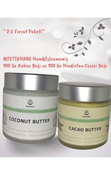 Mistikhane -2li Fırsatpaketi 100 Gr Ham İşlenmemiş Hindistan Cevizi Yağı Ve 100 Gr Ham İşlenmemiş Kakao Yağı 100 G Mistikhane -2li Fırsatpaketi 100 Gr Ham İşlenmemiş Hindistan Cevizi Yağı Ve 100 Gr Ham İşlenmemiş Kakao Yağı 100 G
