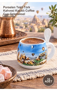 10 Adet Kaşıklı Yöresel Kahve Fincanı Porselen Tekli Türk Kahvesi Kaşıklı Coffee Cup Geleneksel Diğer 10 Adet Kaşıklı Yöresel Kahve Fincanı Porselen Tekli Türk Kahvesi Kaşıklı Coffee Cup Geleneksel Diğer