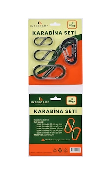 İntercamp 5 Adet Karabina Seti Kamp, Piknik, Çadır, Asma Aparatı Çok Renkli